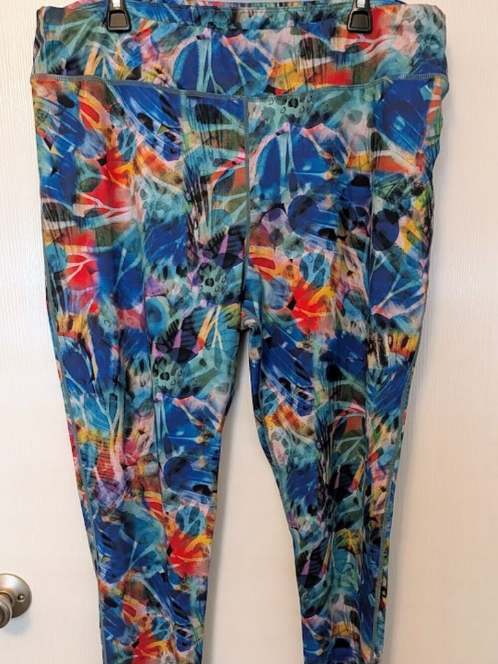 Reel Legends vibrant blue colorful leggings XL